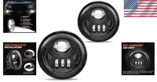 DOT Approved LED Fog Lights for Tacoma, Sequoia, Tundra - Bright Black Finish
