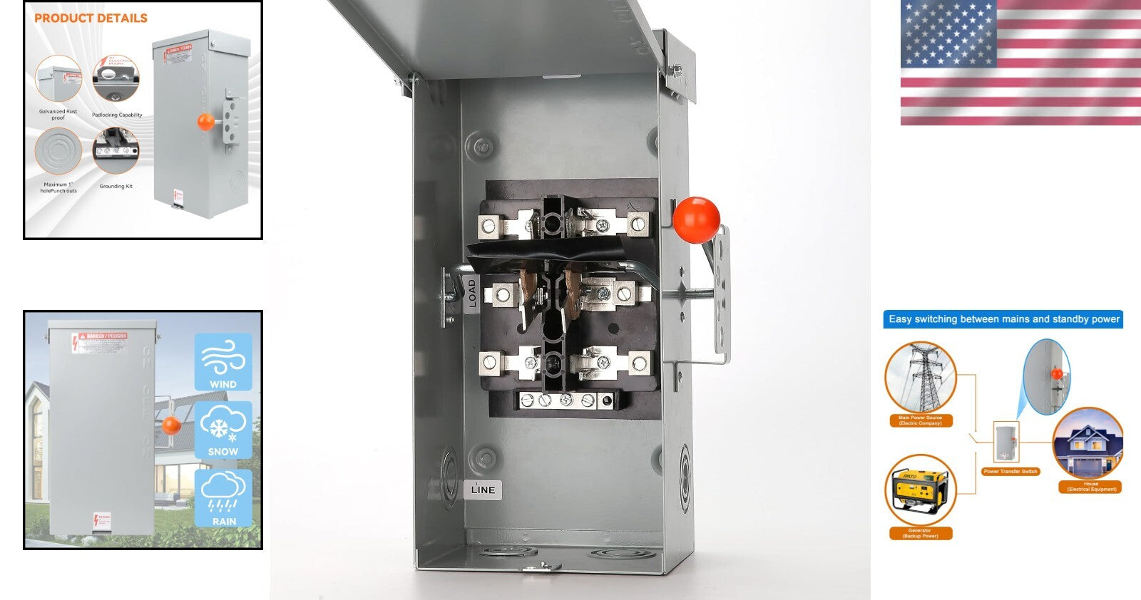 Easy-Install 24000W Double-Throw Generator Safety Switch - Power Management