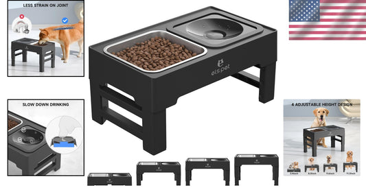 Stainless Steel Adjustable Dog Feeder with Anti-Slip Base for Healthy Pets