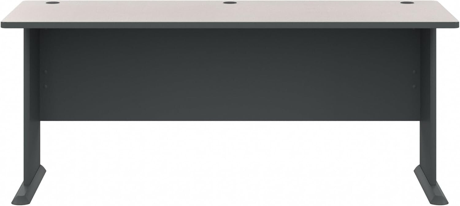 Bush 72W Executive Desk with Wire Management - Slate & White Spectrum Elegance