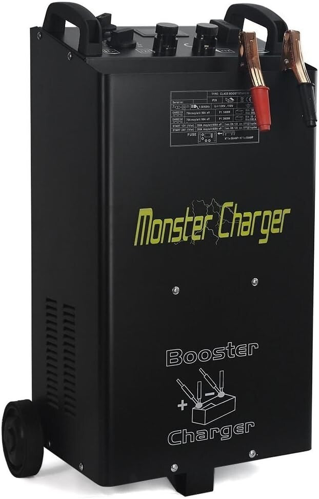 Advanced Stark 55 Amp Battery Charger with Wheels and Safety Features for Trucks