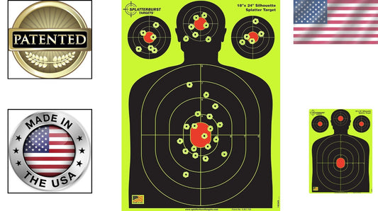 18x24 High Visibility Silhouette Splatter Targets - Fluorescent Yellow (25 Pack)