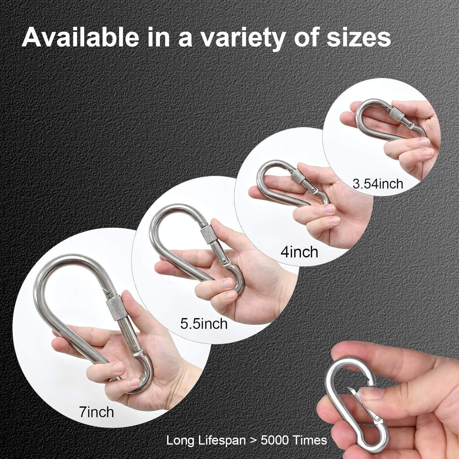 Premium 304 Stainless Steel Screw Lock Carabiner Clips – 15 Pack for Adventures