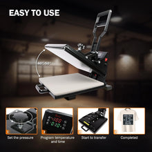Load image into Gallery viewer, Powerful 1400W Digital Heat Press with Teflon Coated Plate for Custom Projects