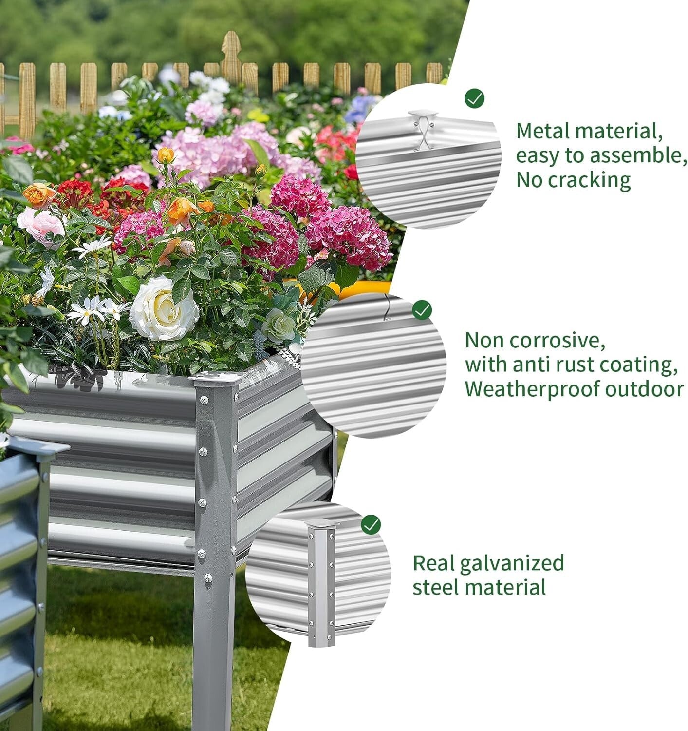 Easy Assembly Raised Garden Bed with Legs - 96x24x32 in, Perfect for Outdoor Use