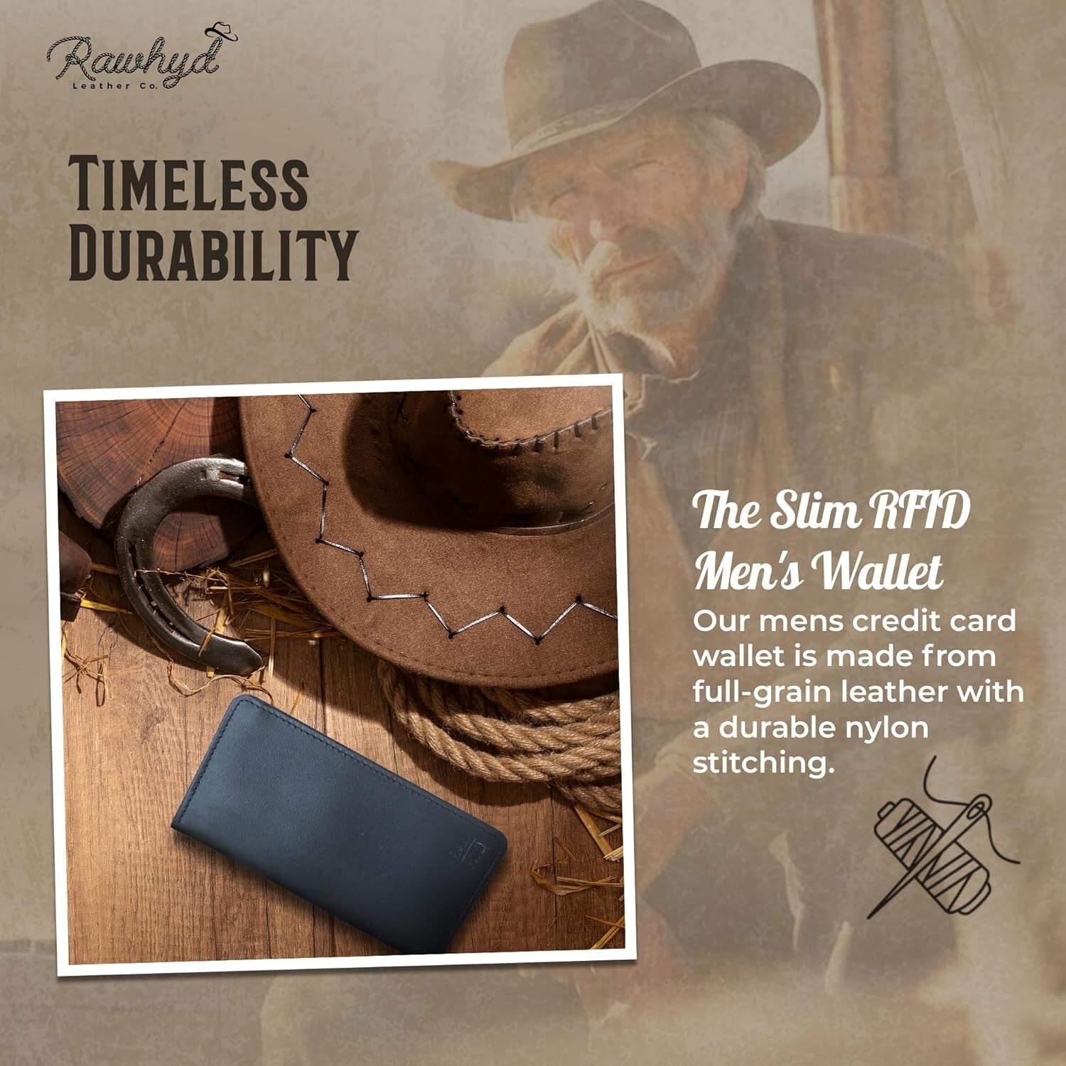 Minimalist Long Leather Wallet with RFID Protection - Perfect Gift for Him