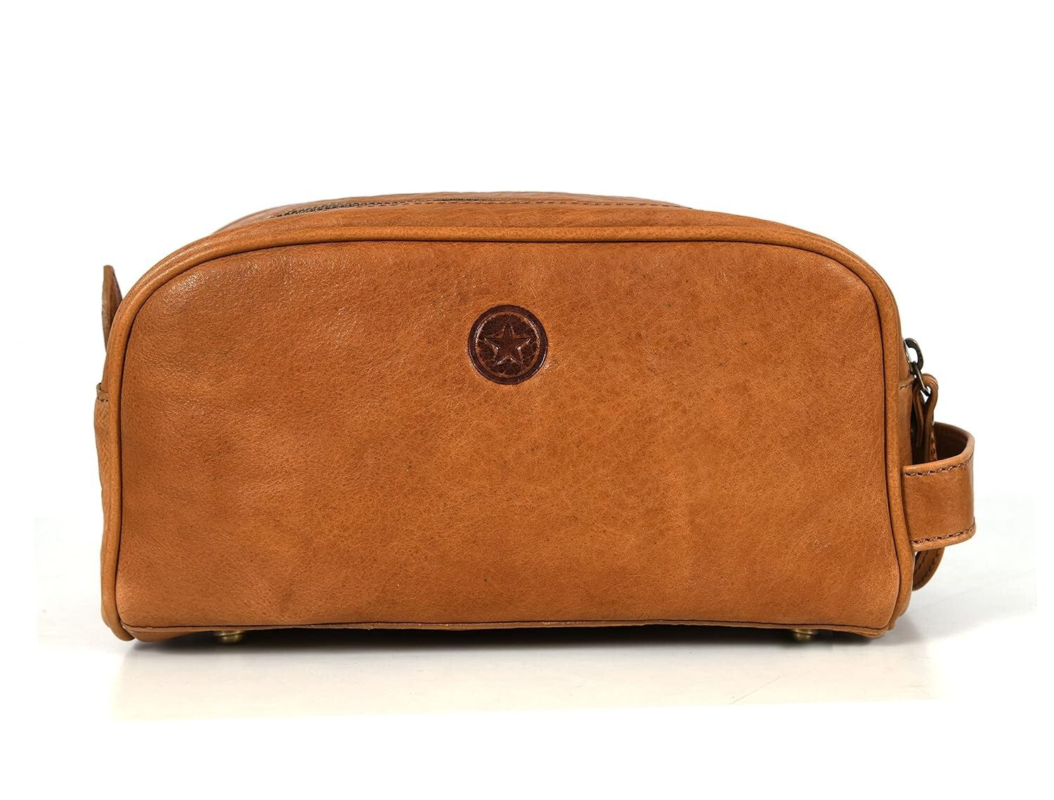 Elegant 10" Leather Dopp Kit with Waterproof Lining - Travel Essentials Unisex