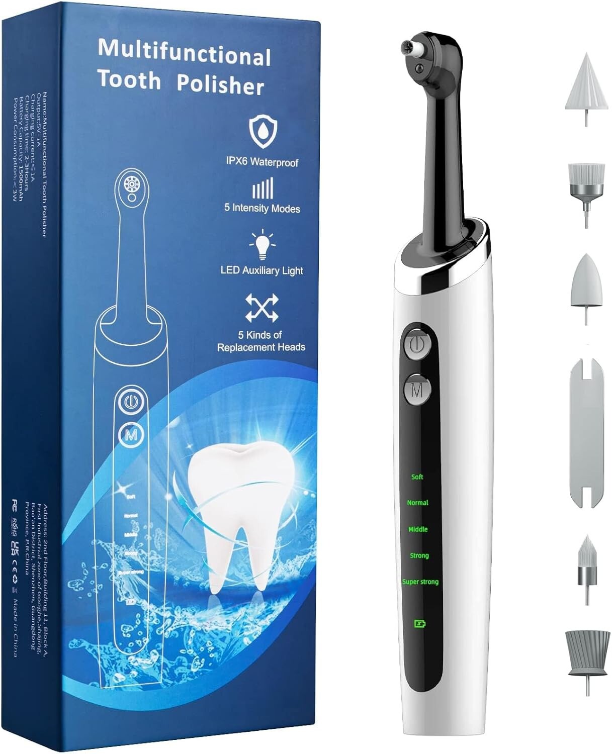 Advanced Dental Cleaning Kit: Electric Polisher with LED Light & Travel Friendly