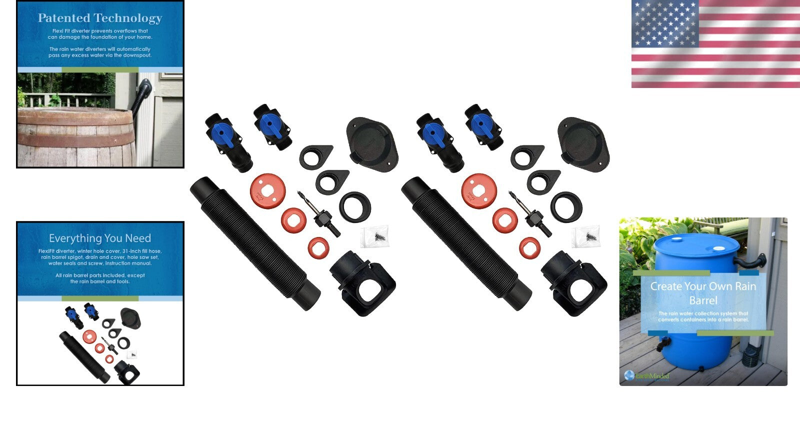 DIY Rainwater Collection System with FlexiFit Diverter - Complete Parts Kit