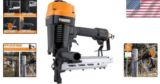 Durable Pneumatic Fencing Stapler with Belt Hook & Adjustable Exhaust Direction