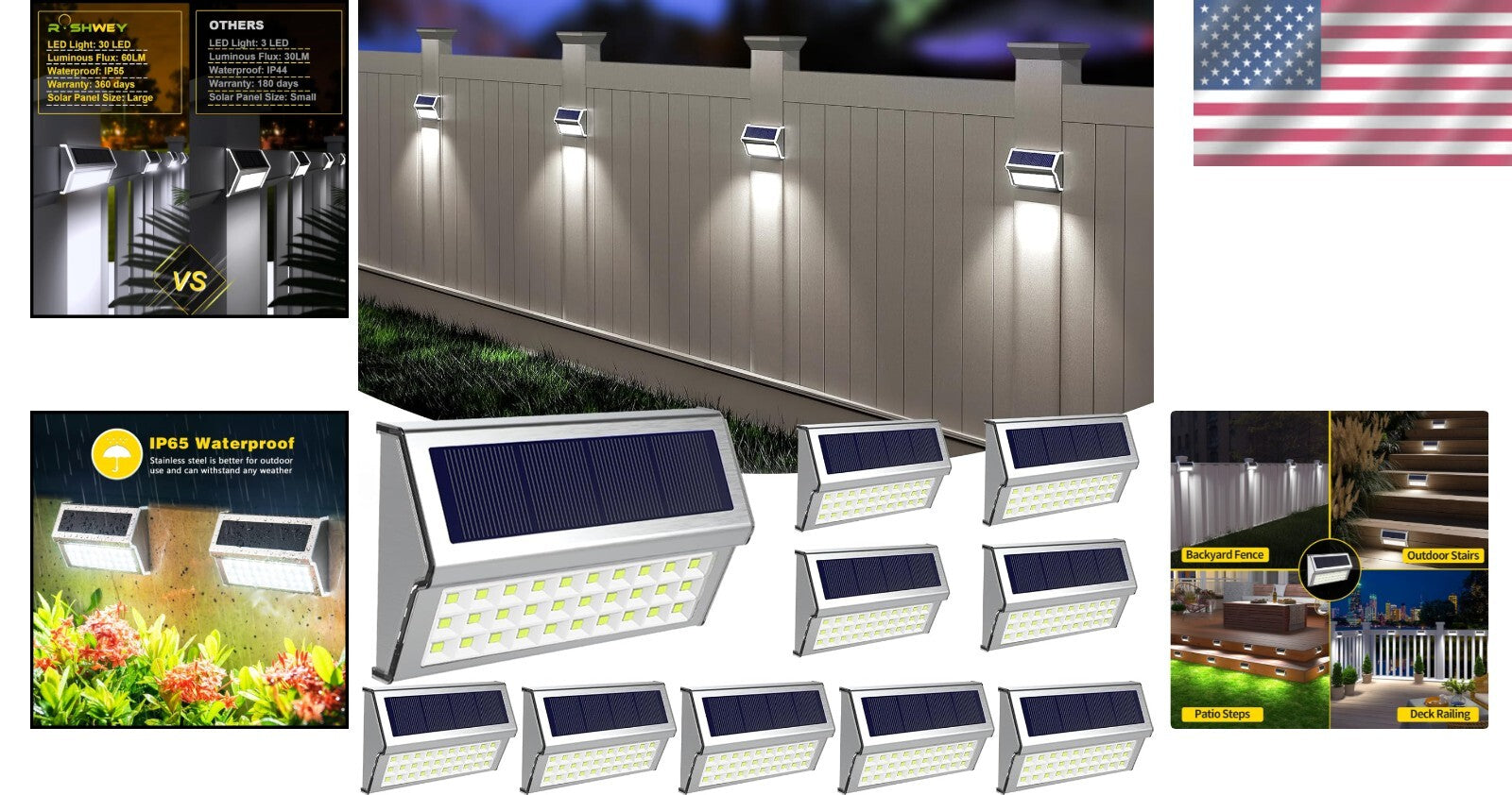 Energy-Saving Outdoor Solar Lights - Waterproof Stainless Steel Lighting Kit