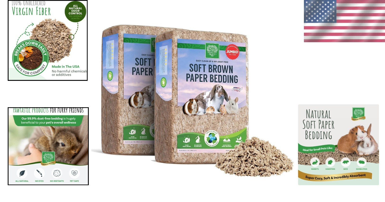 Pet-Approved Jumbo Natural Paper Bedding (356L - 2-Pack) for Ultimate Comfort