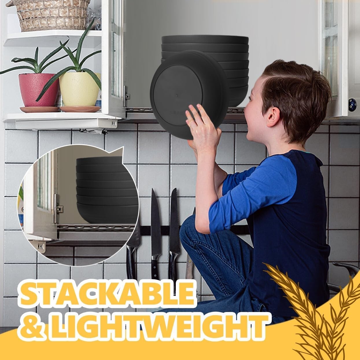 Elegant 40-Piece Service for 8 - Unbreakable Black Dinner Set for Every Occasion