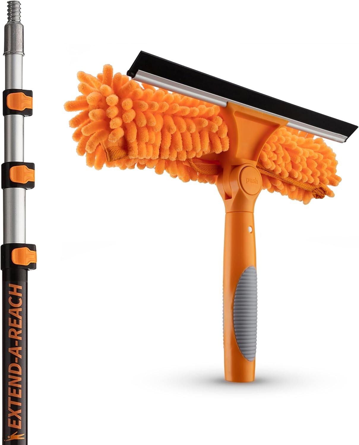 7-30 ft Telescopic Window Washing Kit - Ultimate Cleaning Tool with 36+ ft Reach