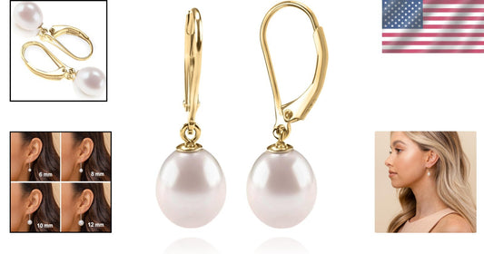 Elegant Dangle Freshwater Cultured Pearl Earrings - Sustainable Luxury for Women