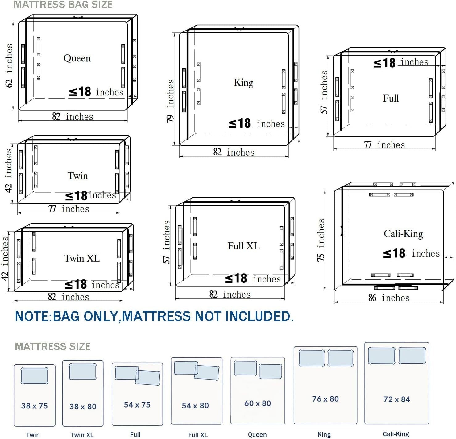 California King Mattress Cover - Extra Thick & Durable for Moving and Storage