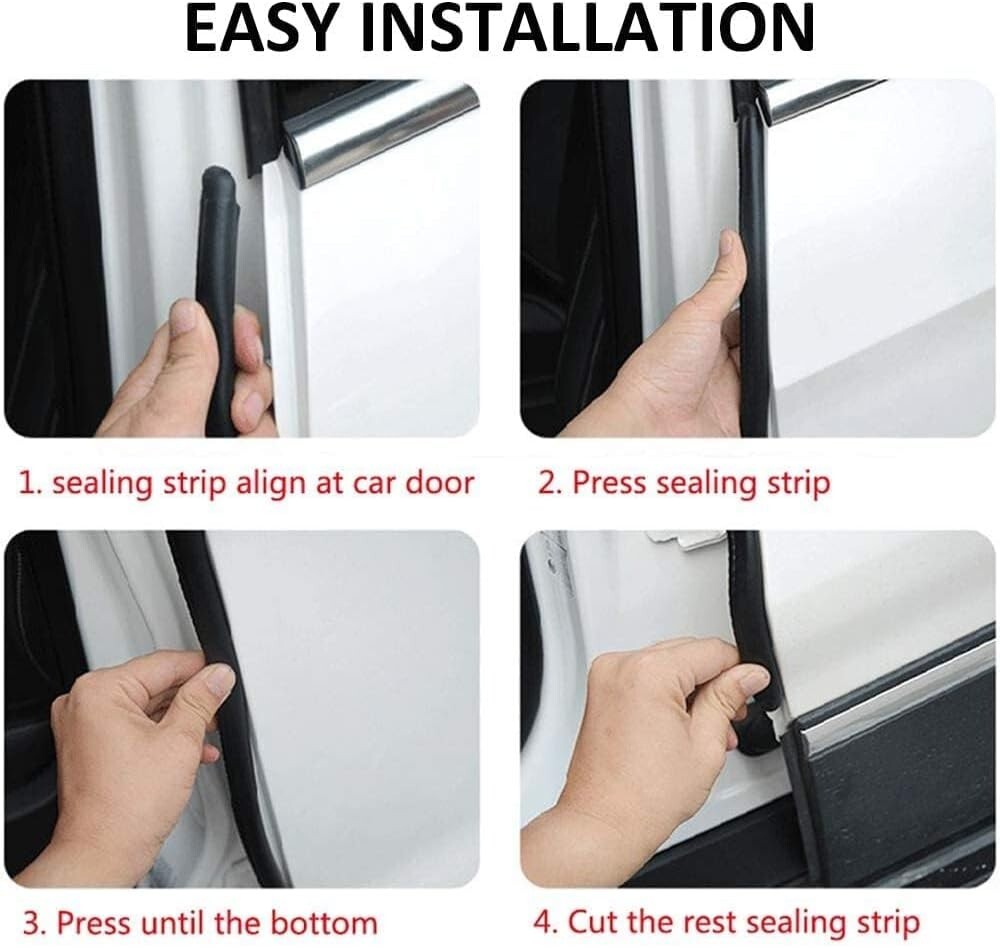 Versatile Noiseless Door Seal - 50FT Automotive Weather Stripping for Cars & RVs