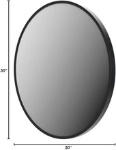 Load image into Gallery viewer, Wall-Mounted 30 Inch Round Mirror with Crystal Clear Reflection - Black Frame