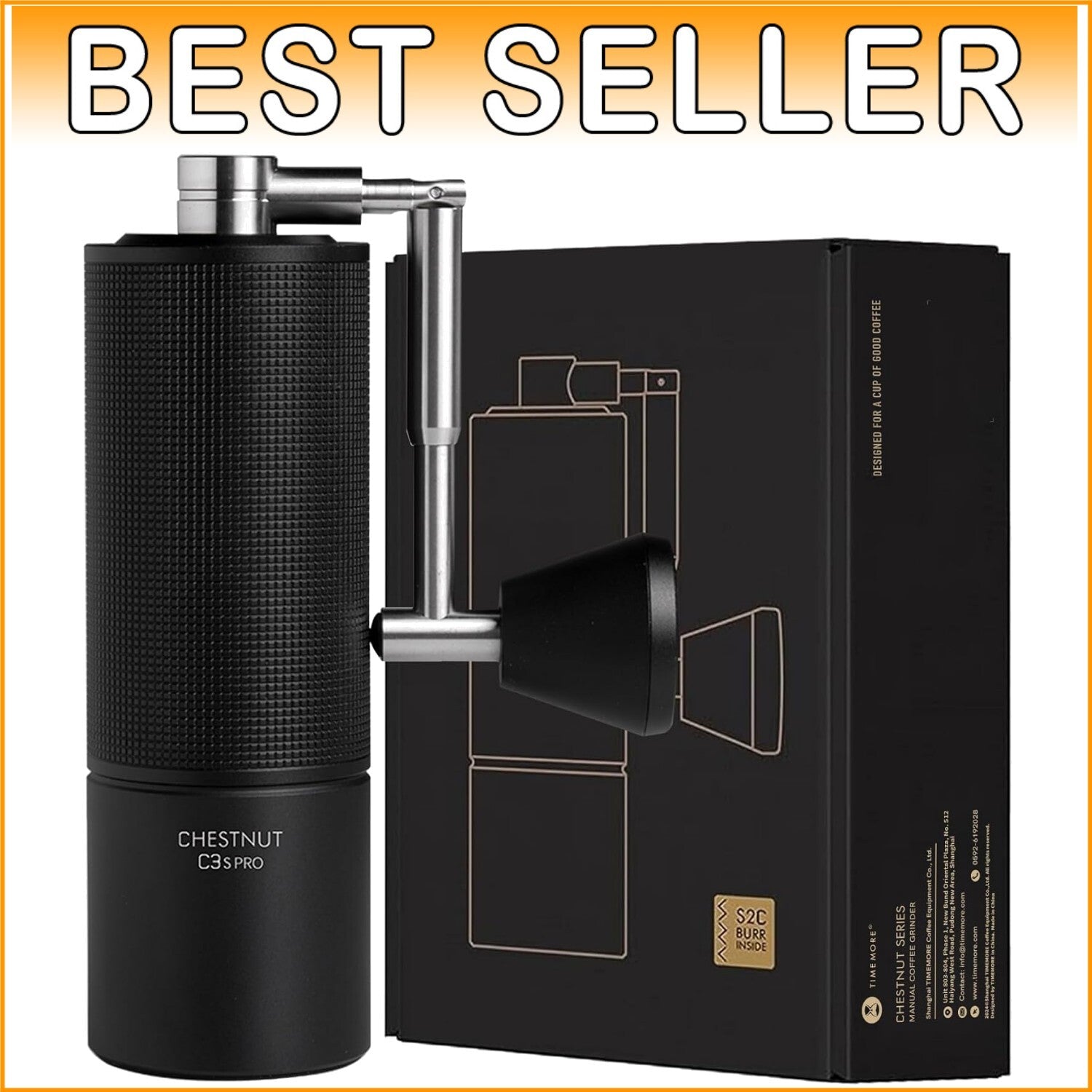 Durable Hand Coffee Grinder with Foldable Handle - Ideal for Camping & Outdoors
