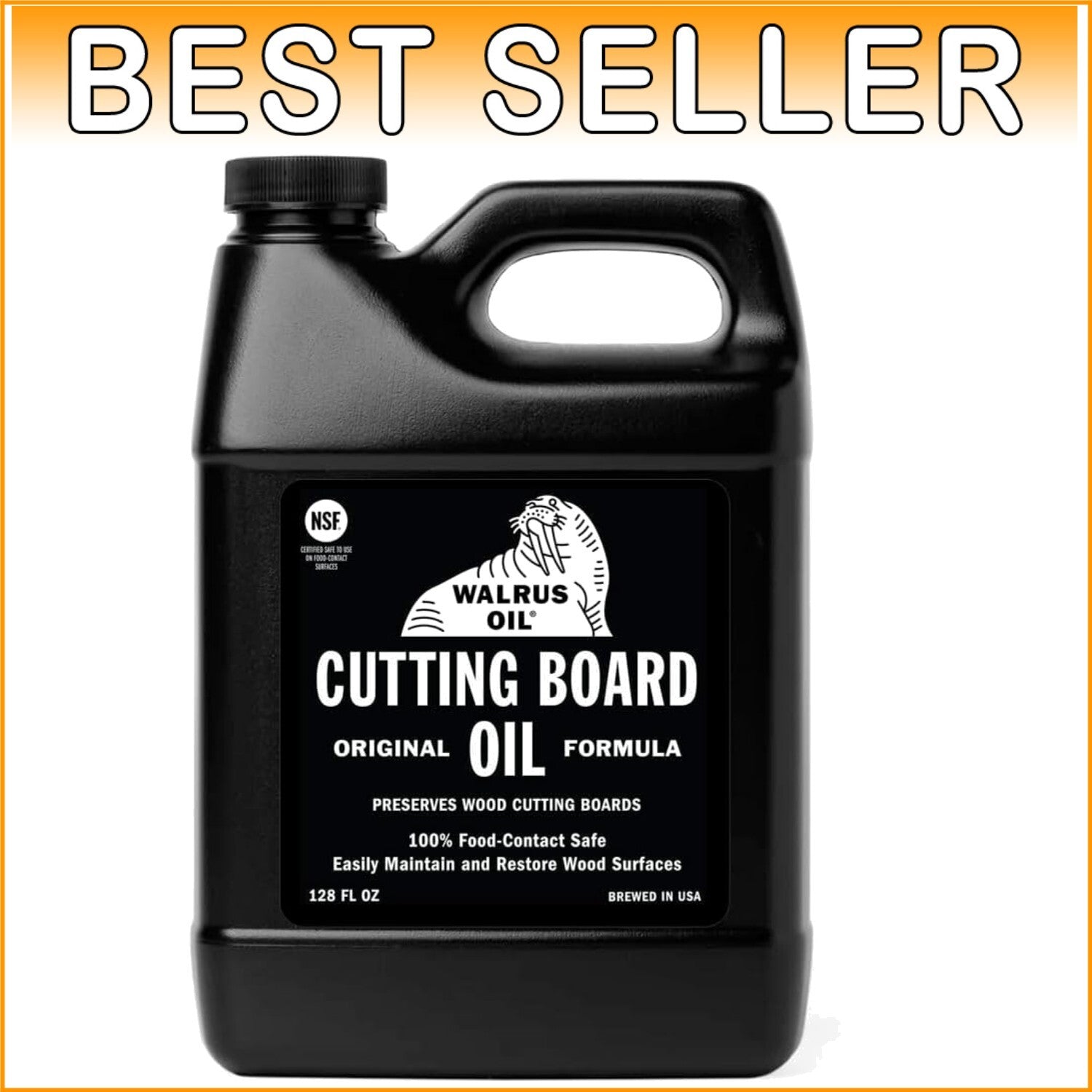 1 Gallon Jug of Walrus Oil for Cutting Boards - Black Wood Butcher Block Oil