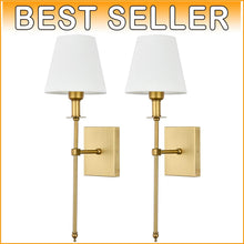 Load image into Gallery viewer, Modern Classic Indoor Wall Sconces Set of 2 - Flared Fabric Shade Design