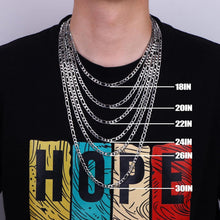 Load image into Gallery viewer, 925 Sterling Silver Cross Necklace with Durable Figaro Chain - Gift Box Included