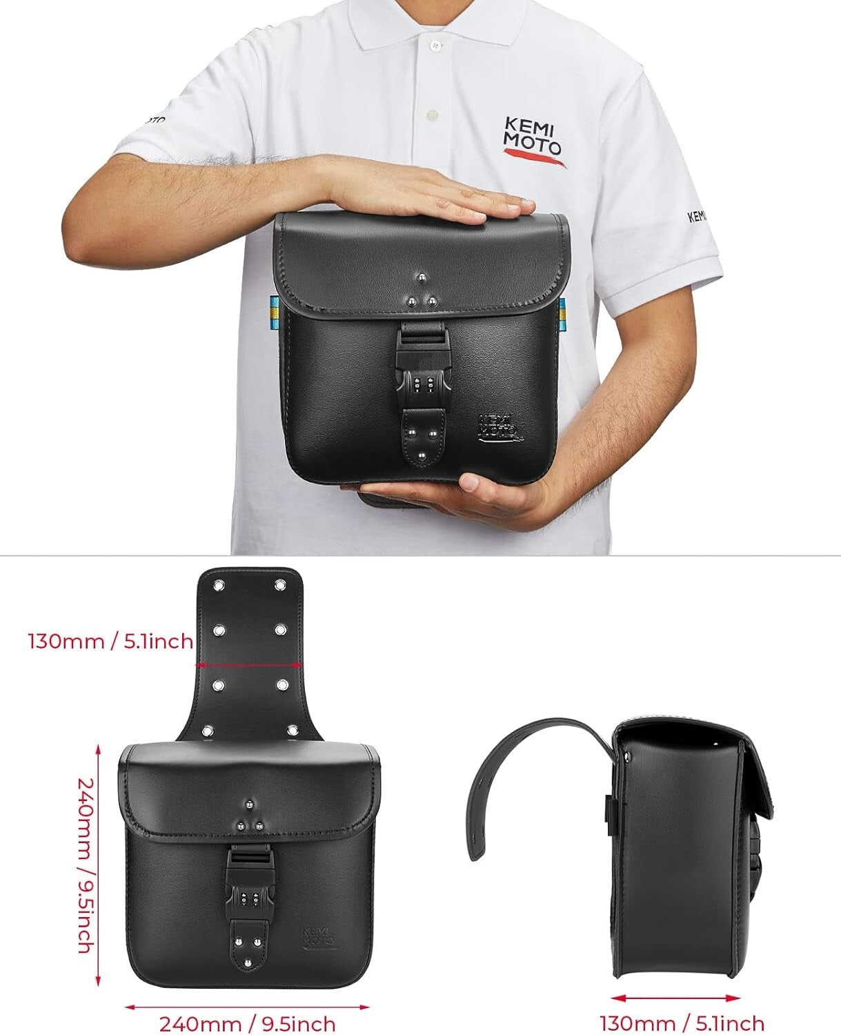 Hard Shell 14L Motorcycle Saddlebags - Lockable Side Bags for Sportster and More