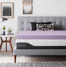 Load image into Gallery viewer, Ultra-Plush 4-Inch King Size Lavender Memory Foam Topper with Ventilated Design
