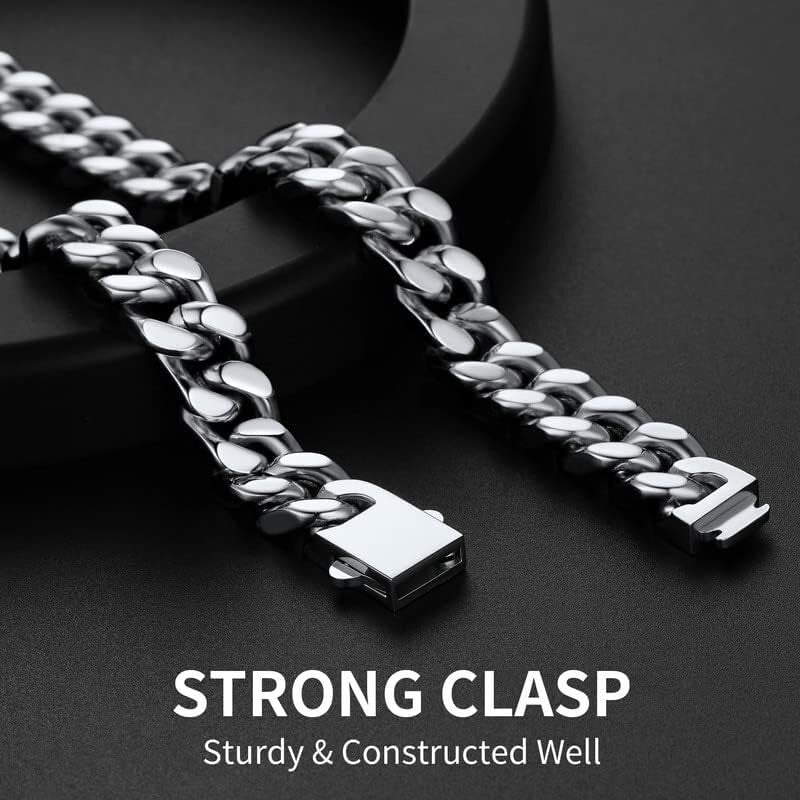 Men's Stainless Steel Cuban Link Chain - Hypoallergenic with Gift Box Included