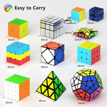 Load image into Gallery viewer, Smooth-Playing 12-Pack Puzzle Cube Set: 2x2 to Skewb - Great for All Ages