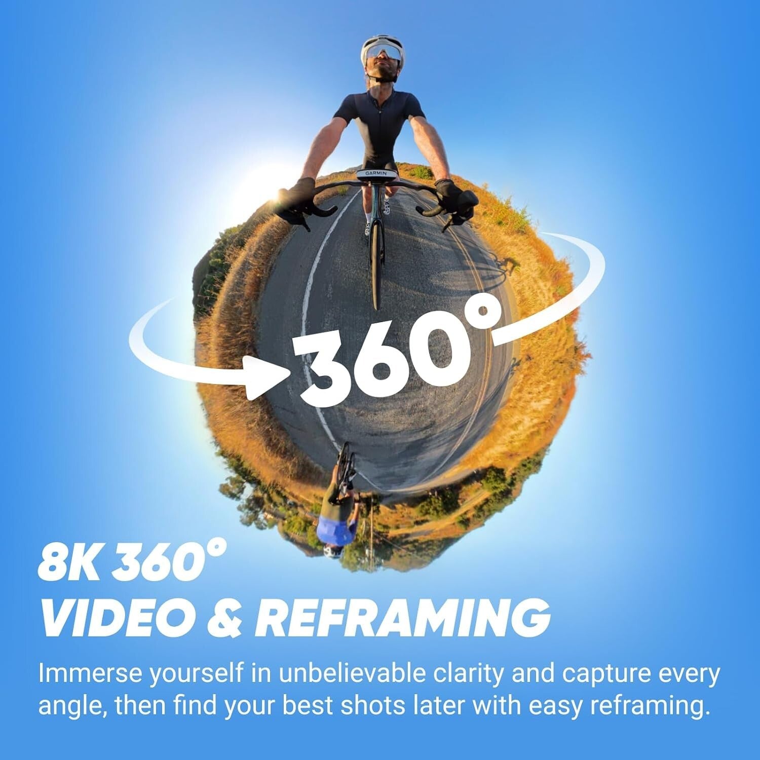 High-Performance 8K 360 Action Camera with AI Editing - Ultimate Cycling Bundle