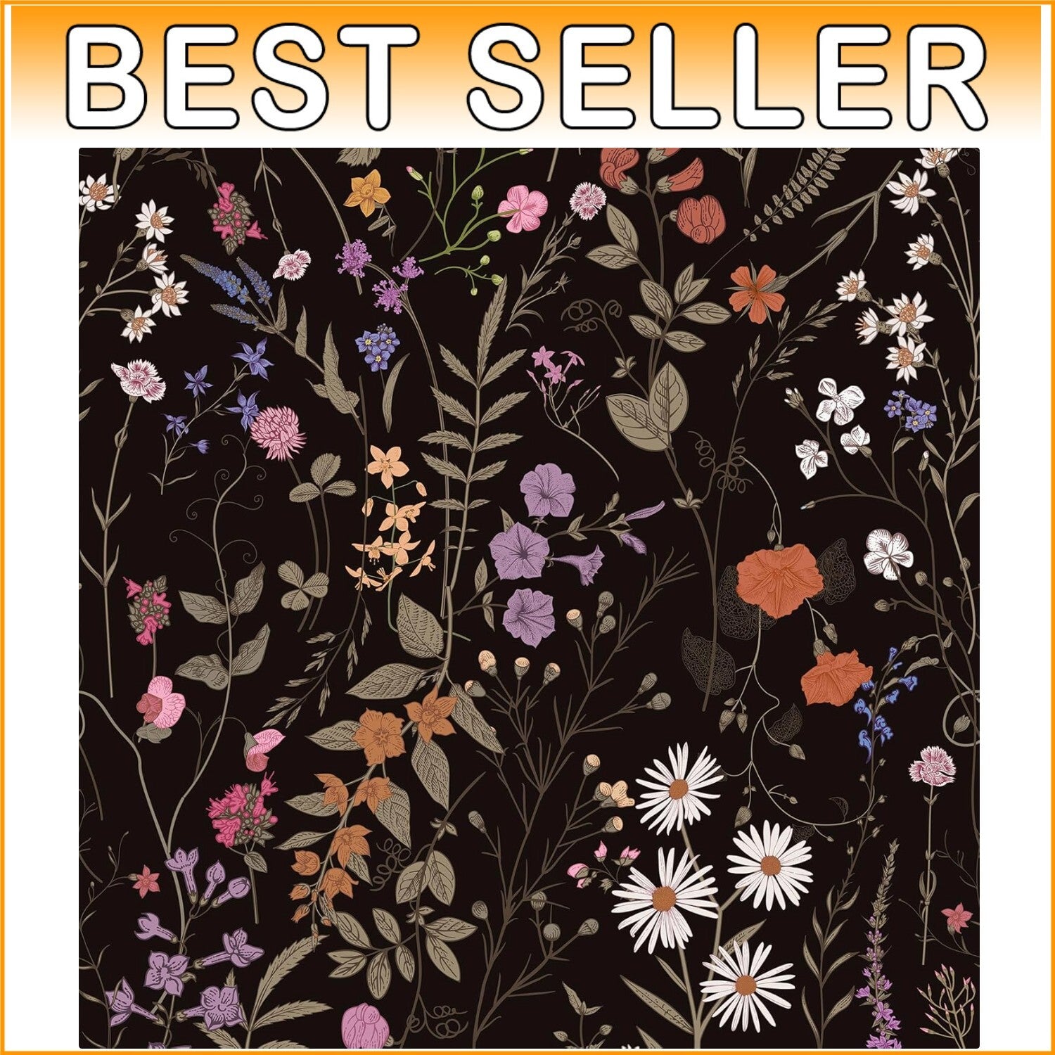 Durable Floral Self-Adhesive Wallpaper - 472" x 17.3" for Easy DIY Updates