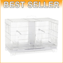 Load image into Gallery viewer, White Stackable Breeder Cage with Feeder Cups and Perch - Ideal for Small Breeds