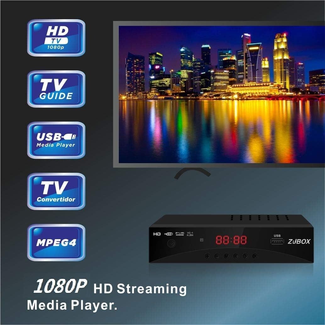 ATSC Digital TV Converter Box - 1080P HD with Recording & Playback Features