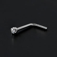 Load image into Gallery viewer, Elegant 14K Gold Nose Ring Studs with 1.5mm Diamond - 20 Gauge Piercing Jewelry