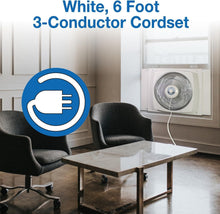 Load image into Gallery viewer, 16-Inch White Window Fan - Efficient Air Circulation with 3 Speeds