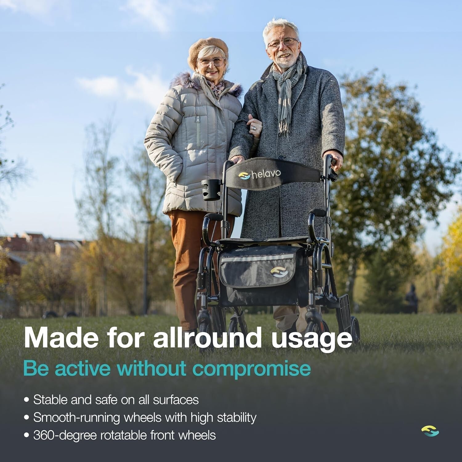 Lightweight Aluminum Rollator - Convertible Walker to Transport Chair, 300 lbs