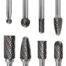 Load image into Gallery viewer, High-Quality Carbide Burrs Set - 8 Double Cut Tools for Woodworking &amp; Metalwork