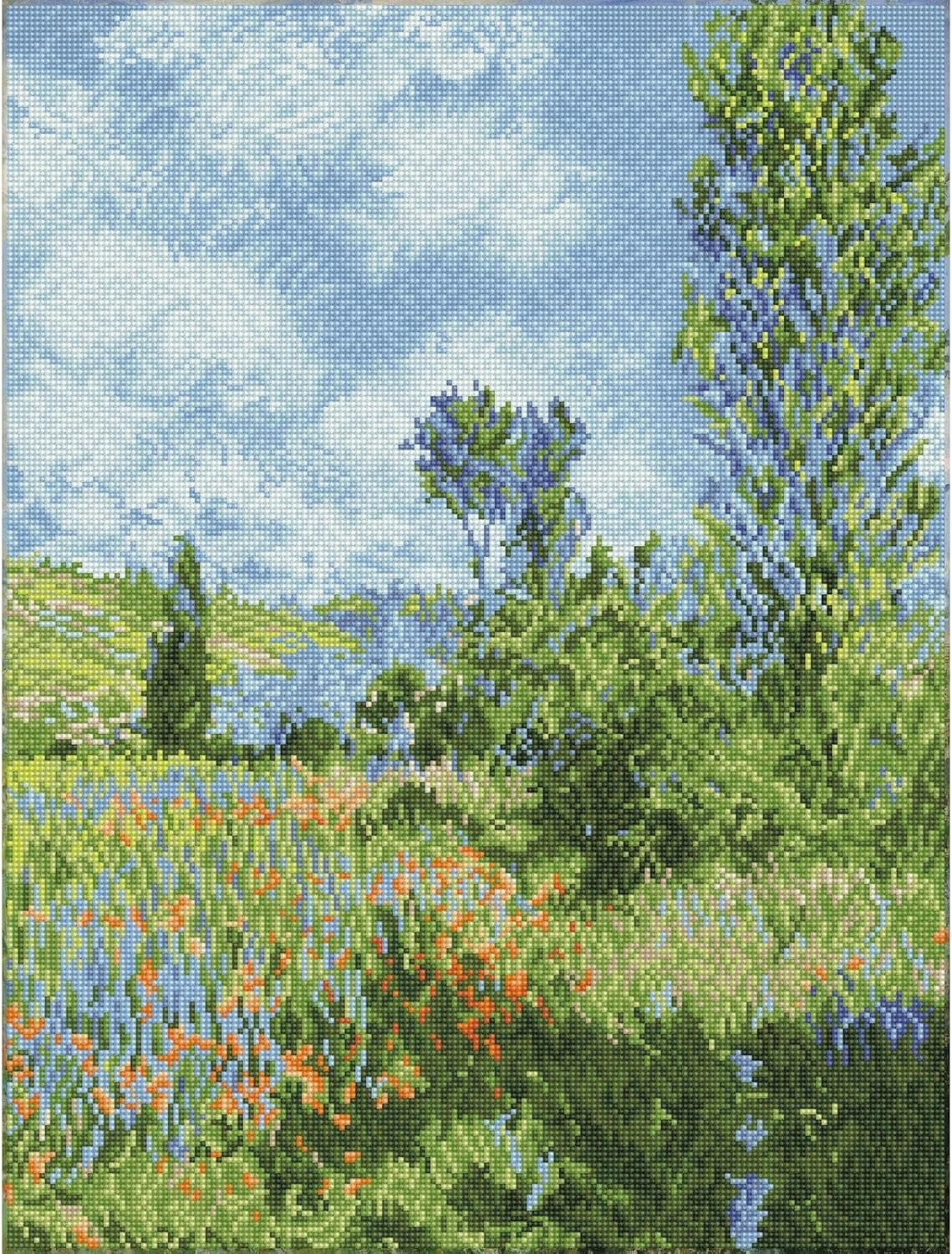 View of Vetheuil Monet Diamond Painting Kit - Create Stunning Art Effortlessly