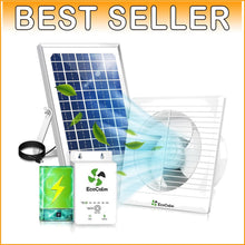 Load image into Gallery viewer, 6” Solar Powered Exhaust Fan with Bifacial Panel for Chicken Coops &amp; Greenhouses
