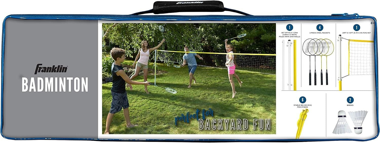 Family-Friendly Badminton Set with Portable Net - Perfect for Beach or BBQ