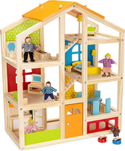 Load image into Gallery viewer, Skylar Wooden Dollhouse: 23.75-Inch with 20 Accessories &amp; 5 Dolls - Fun Playset