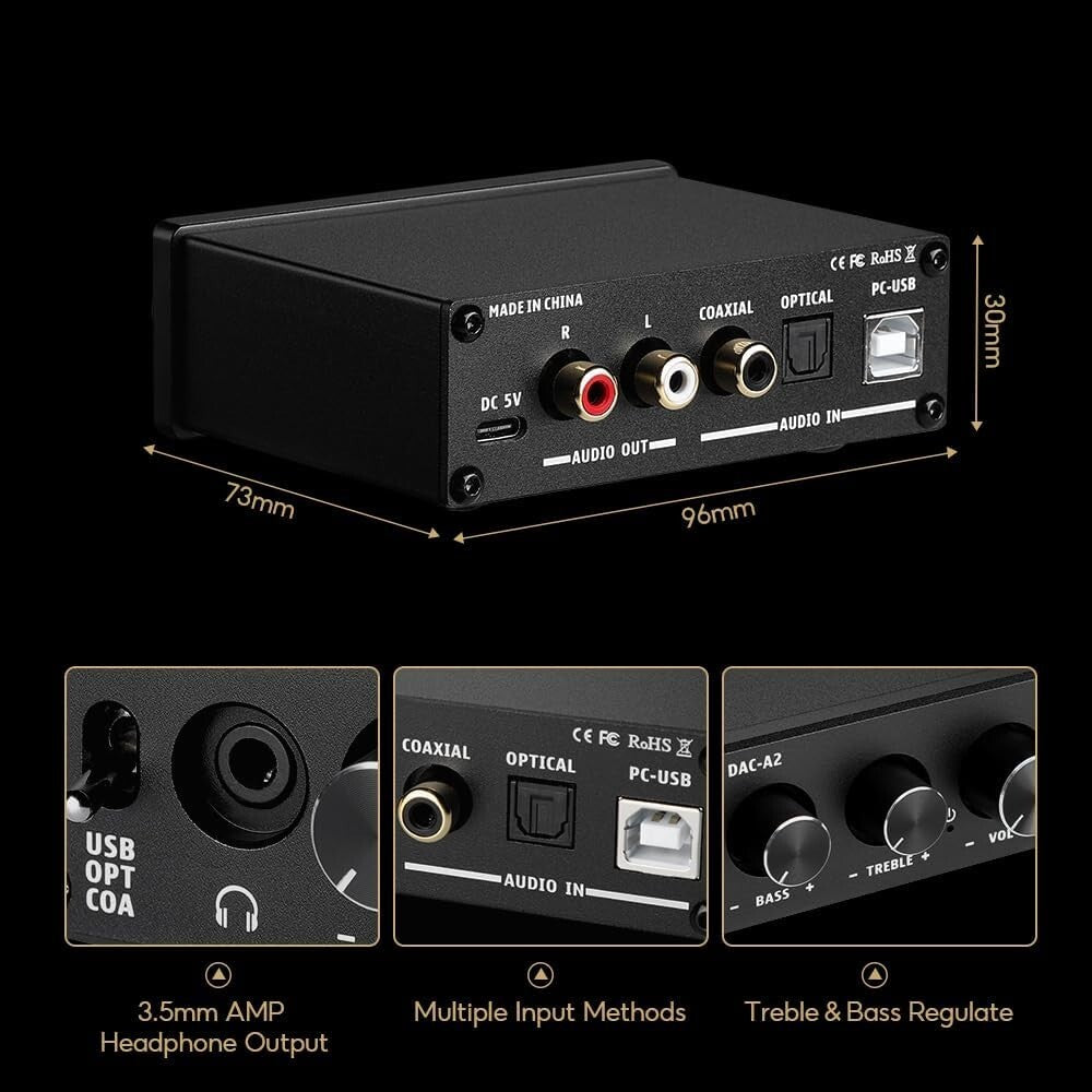 All-in-One DAC Headphone Amplifier with Versatile Inputs & Exceptional Quality