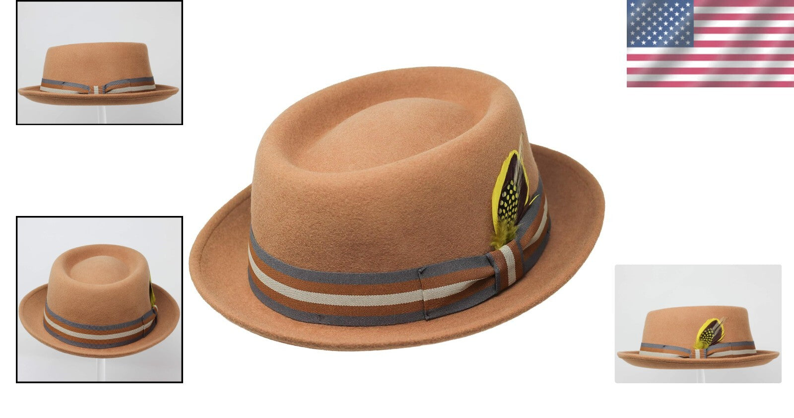 Crushable Water-Resistant Pork Pie Hat for Stylish Travel and All-Weather Wear