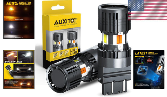 High Brightness Switchback LED Bulbs 3157 - Dual Function Amber/White, 2 Pack
