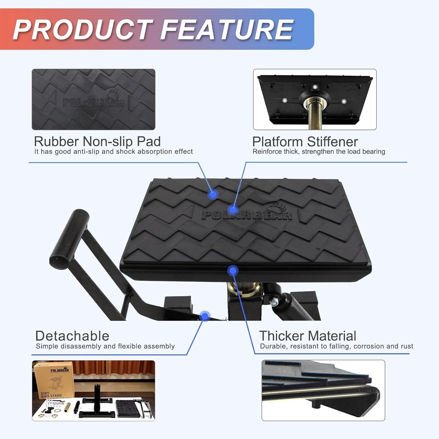 Adjustable 1200Lbs Dirt Bike Stand - Lightweight Hydraulic Jack for Easy Use