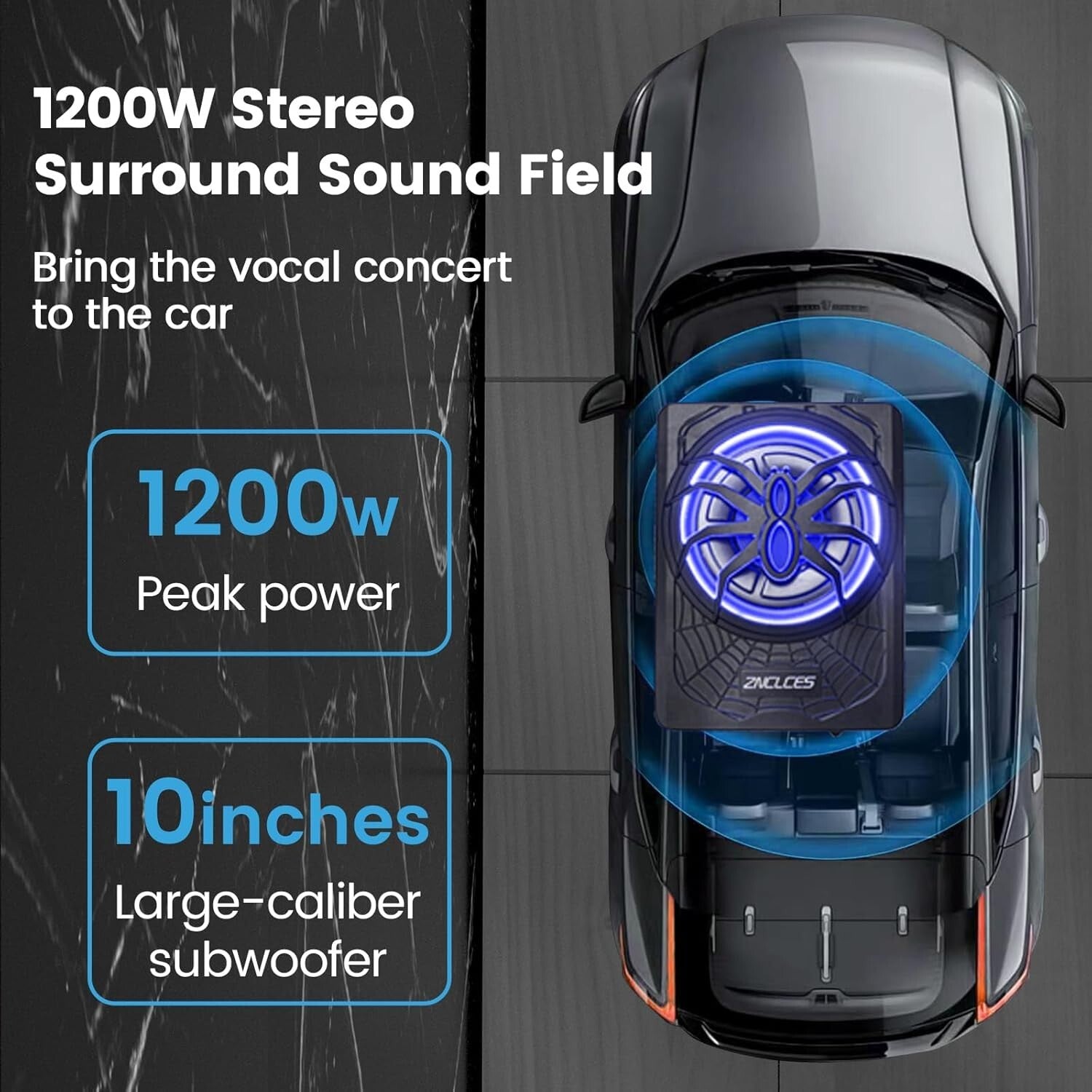 High-Performance 10" 1200W Under Seat Subwoofer – Immersive Audio Experience