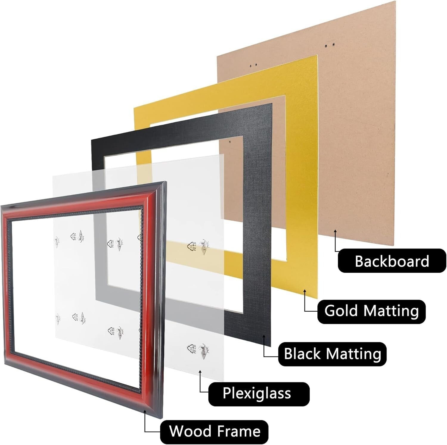 Versatile 15x18 Certificate Frame with Solid Wood Cherry Finish & UV Protection