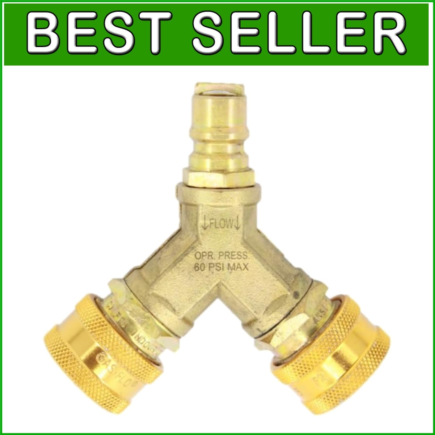 CSA Certified 3/8" Gas Quick Disconnect Y Splitter for Safe Dual Appliance Use