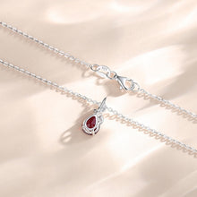 Load image into Gallery viewer, Sparkling Aquamarine Birthstone Pendant Necklace with 16" Chain &amp; Diamonds